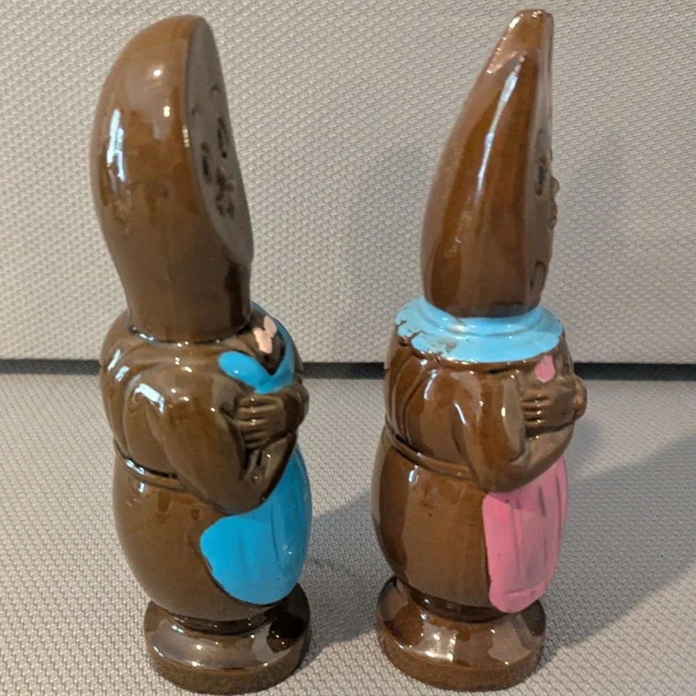 Vintage Anthropomorphic Spoon and Fork Salt and Pepper Shakers Set Large Japan